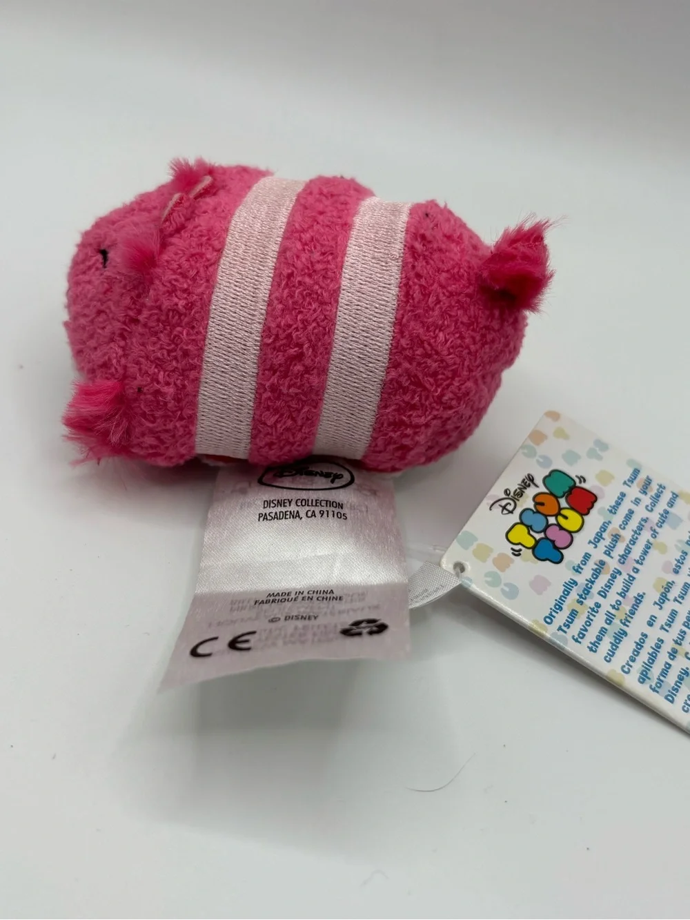 Disney Tsum Tsum Cheshire Cat Mini Plush Pink Alice in Wonderland With Tag
